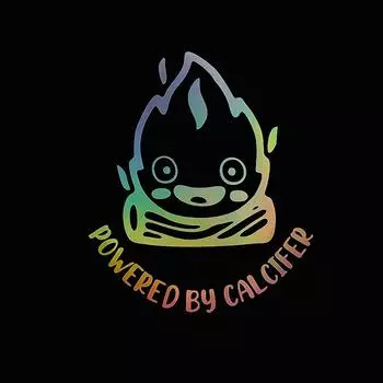 Powered By Calcifer Наклейки на автомобиль Лазерное светоотражающее украшение для багажника, лобового стекла, бампера, шлема мотоцикла