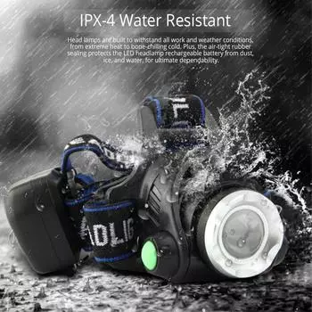 Powerful LED Headlamp 18650 DC Rechargeable Headlight Zoomable Head Lamp Waterproof Head Light High Lumens Head Flashlight T6-10000 Lumen