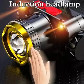 Powerful P900 LED Headlamp USB Rechargeable Zoomable Headlight Night Fishing Head Lamp Waterproof Head Flashlight with Battery No Sensor Function