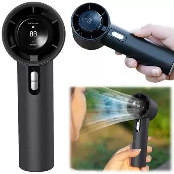 Powerful Personal Fan with Cold Compress Electric Cooling Fan USB Rechargeable Desktop Turbo Fan for Outdoor Travel чёрный