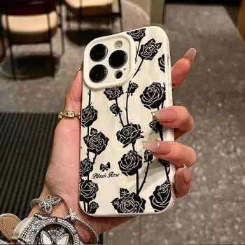 Поверхность морщин и неровностей мобильного телефона чехол черный розовый печатный защитный матовый ТПУ чехол мягкий силиконовый чехол iPhone 7 чёрный