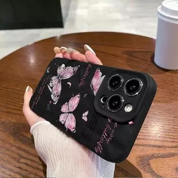 Поверхность морщин и неровностей телефона чехол с принтом бабочек защитный матовый ТПУ чехол мягкий силиконовый чехол iPhone 7 чёрный