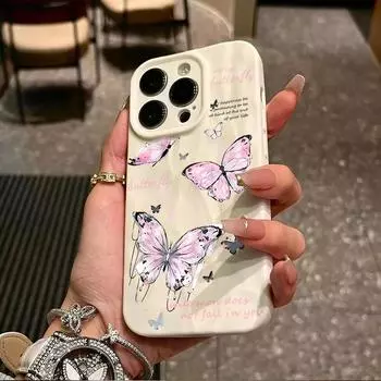 Поверхность морщин и неровностей телефона чехол с принтом бабочек защитный матовый ТПУ чехол мягкий силиконовый чехол iPhone 7 чёрный