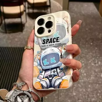 Поверхностные морщины и неровности телефон чехол астронавт напечатан защитный матовый ТПУ чехол мягкий силиконовый чехол для iPhone Xiaomi Redmi iPhone 7 чёрный