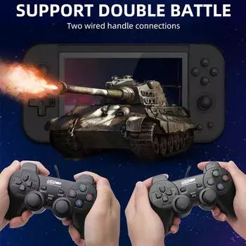 PowKiddy X51 Портативная игровая консоль Портативный игровой плеер 5-дюймовый IPS HD-экран Воспроизведение видео и музыки 32GB чёрный