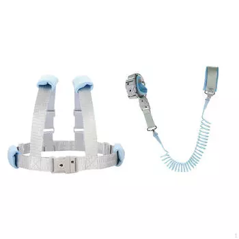 Поводок 2 в 1, гибкие ремни безопасности на запястье с замком, предотвращающий потерю ребенка синий