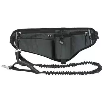 Поводок для бега на талию для собак Поводок для собак без рук с сумкой-ремнем на пояс синий