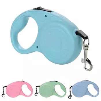 Поводок для домашних животных 3 м 5 м, выдвижная тяговая веревка для собак, автоматический регулируемый удлинитель для маленьких собак, кошек, прогулок на открытом воздухе, щенков, французских бульдогов 3M розовый