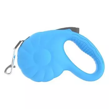 Поводок для домашних животных Macaroon Многофункциональный выдвижной прочный бесшумный с кнопкой управления Выдвижной поводок для собак длиной 16 футов 5m серый