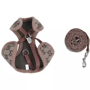 Поводок для домашних животных, полиэстер, регулируемый, дышащий, устойчивый к побегу, жилет для собак, поводок для кошек и собак L(90g/3.2oz) розовый