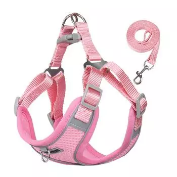 Поводок для домашних животных, поводок для собак, тяговый ремень для маленьких собак, дышащий, тонкий, светоотражающий, уличный поводок для выгула собак S