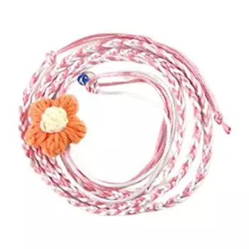 Поводок для хомяка Дизайн с цветком Регулируемая Безопасная Нейлоновая Веревка Защита от побега Шлейка для хомяка Инструмент для тренировок и взаимодействия в помещении и на улице розовый
