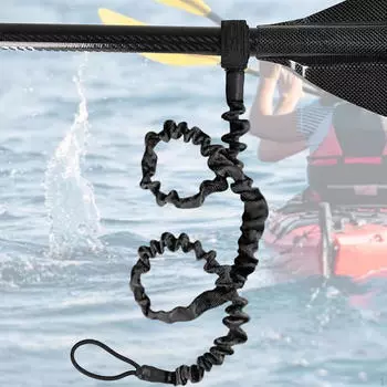 Поводок для каяка с веслом, спиральная удочка, легкая, 37,40–59,06 дюйма, Keeper, чёрный