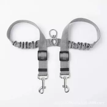 Поводок для питомца с тремя поводками, позволяет выгуливать двух питомцев одновременно, нейлоновый выдвижной поводок для улицы, поводок для собаки/кошки для автомобиля