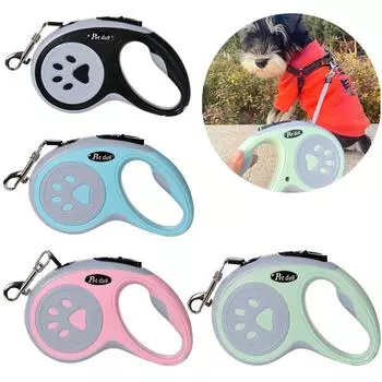 Поводок для собак 3 м 5 м, автоматические выдвижные поводки для домашних животных с удобной ручкой, поводки для щенков для прогулок, тренировки, прочные портативные поводки для собак, чихуахуа, Йоркшир 3M синий