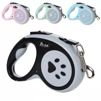 Поводок для собак 3 м 5 м Прочный свинцовый ремень-цепь для маленьких собак Автоматический выдвижной тяговый канат для щенков и кошек На открытом воздухе Путешествия Прогулки Йоркширские аксессуары для домашних животных 3M синий