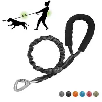 Поводок для собак эластичные светоотражающие поводки для домашних животных с мягкой ручкой безопасный поводок для собак без тяги аксессуары для прогулок и бега для домашних животных 80-120cm