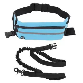 Поводок для собак Hands Free Fanny Pack Поводок для собак на талию Нейлоновый поводок-банджи для ночного бега и ходьбы