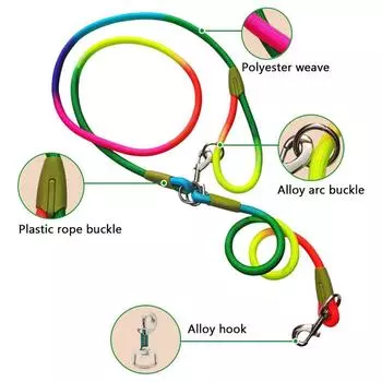 Поводок для собак Hands-Free, нейлоновый поводок для дрессировки домашних животных, для прогулок, со светоотражающими швами, регулируемый A разноцветный