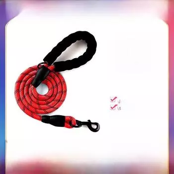 Поводок для собак из нейлоновой веревки со светоотражающим эффектом для средних и крупных пород 1.2cm Width, 1.5m Length чёрный