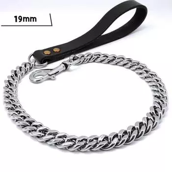 Поводок для собак из нержавеющей стали Pet Lead Traction Super Strong Gold ошейник с цепочкой 32 мм 19 мм ошейник для больших собак Bulldog Pitbull 2FT(60CM)