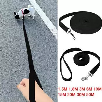 Поводок для собак, нейлоновая тяговая веревка для домашних животных, для маленьких, больших собак, кошек, прочные прогулочные поводки для котят, щенков, свинцовые поводки для чихуахуа, французский бульдог, товары для домашних животных 1.5 m x 2.0 cm чёрны