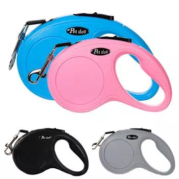 Поводок для собак, нейлоновый, автоматический, выдвижной, 3 м, 5 м, для прогулок на открытом воздухе, для щенков и кошек, регулируемый поводок для йоркширского бульдога 3M серый