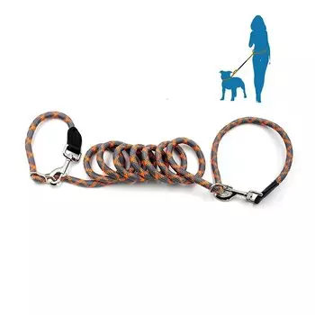 Поводок для собак, поводок для собак на плечо, поводок для собак, скользящий поводок, 1 поводок, освобождающий обе руки, 2 поводка для собак, регулируемая длина, светоотражающий материал, поводок для собак среднего и