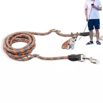 Поводок для собак, поводок для собак на плечо, поводок для собак, скользящий поводок, 1 поводок без поводка для обеих рук, 2 поводка для собак, регулируемая длина, светоотражающий материал, поводок для собак среднего и