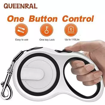 Поводок для собак Queenral 3/5/8 м, автоматический выдвижной поводок для собак, прочный нейлоновый тянущий канат для маленьких и средних домашних щенков, товары для прогулок