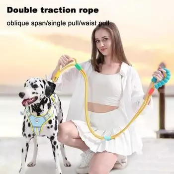 Поводок для собаки с мягкой ручкой, регулируемая петля, тяговый трос, вращающийся на 360 градусов крючок для собаки оранжевый