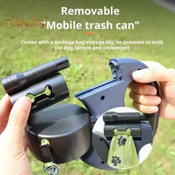 Поводок-рулетка для двух собак, пояс для выгула собак с фонариком, препятствующий спутыванию, поводок для дрессировки собак для средних и маленьких собак красный