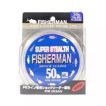 Поводок-шокер Fisherman Super Stealth Nylon 50 фунтов x 60 метров (0023) чистый
