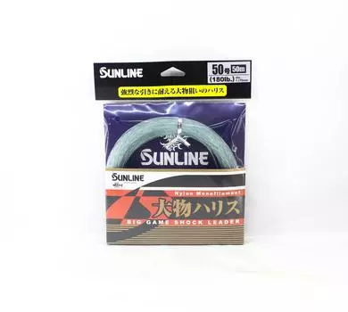 Поводок Sunline Nylon Big Game Shock Leader 50 м #50 180 фунтов 1,170 мм (6078) чистый