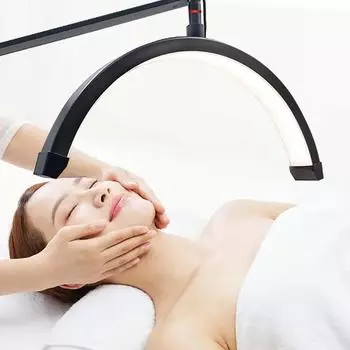 Поворотная на 360 ° U-образная светодиодная лампа для маникюра, наращивания ресниц, красоты бровей, макияжа ногтей, регулировка высоты, 2 цвета, светодиодная лампа для ресниц EU Plug белый