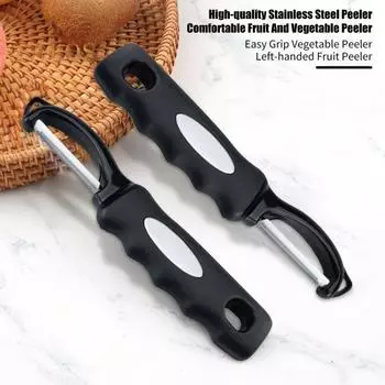 Поворотная овощечистка с лезвиями из нержавеющей стали для удаления пятен. Фрукточистка с эргономичной ручкой. Легкоочищаемая кухонная овощечистка для яблок. 1pc