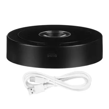 Поворотная по часовой стрелке вращающаяся база для кристаллов освещенная база 8 режимов освещения постаменты для дисплея светодиодный вращающийся стенд серебряный