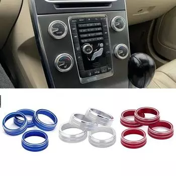 Поворотная ручка автомобильного кондиционера для VOLVO S60 V60 XC60 S60 V40, ручка переключателя обогрева автомобильного кондиционера Red AUTO ring