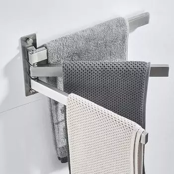Поворотная вешалка для полотенец из матового никеля 304 из нержавеющей стали Скрытый крючок для ряда Крючок для вешалки для одежды Аксессуары для ванной комнаты