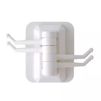 Поворотный крючок Ramidos, прочная вискозная вешалка для полотенец, настенная полка для хранения в ванной комнате, бесследный клейкий крючок с отверстием One Size белый