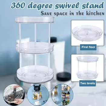 Поворотный органайзер для шкафа, органайзеры для косметических банок для кухни, кладовой, ванной комнаты белый