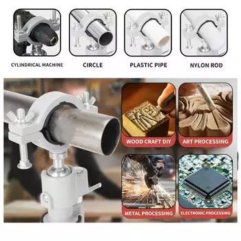 Поворотный стол на 360°, тиски, деревообрабатывающий шлифовальный станок, держатель для электрической дрели, многофункциональный кронштейн, используемый для Dremel серый