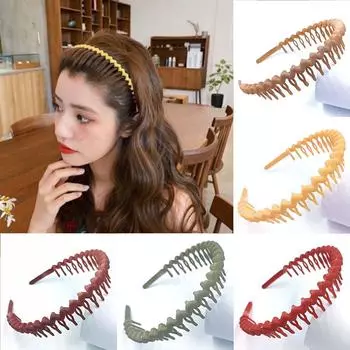 Повязка для волос для женщин, высококачественные повязки для девочек ярких цветов, корейские повязки на голову, волнистая повязка для волос, новые матовые очаровательные противоскользящие аксессуары для волос с уникальными зубцами хаки