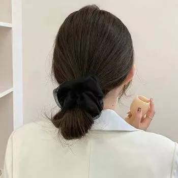 Повязка для волос, однотонная, двухслойная, эластичная, очень мягкая, универсальная, устойчивая к разрыву женская повязка для волос чёрный