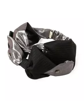 Повязка для волос Повседневная атласная лента в полоску TKU00379 ЧЕРНАЯ Свободный размер [Кашира] Весна/Лето