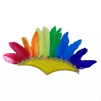 Повязка для волос с перьями для детей blue