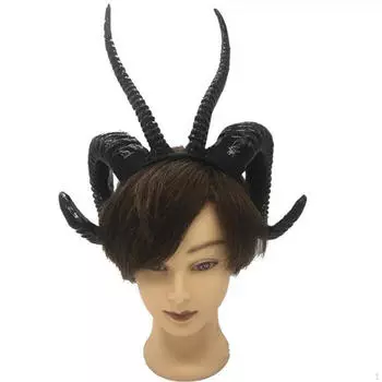 Повязка для волос с рогами на Хэллоуин, костюм для косплея, забавная готическая повязка на голову дьявола, обруч для волос для