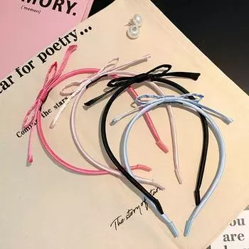 Повязка для волос Y2k, тонкая повязка на голову, повязка на голову для мытья лица, корейская повязка для волос с бантом, женская повязка на голову с бантом