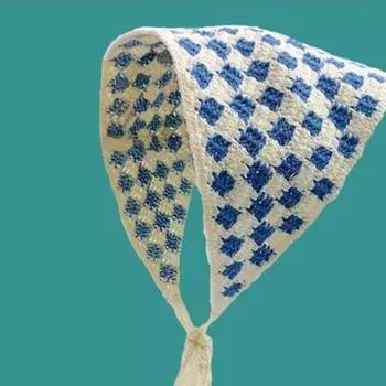 Повязка для волос, женский вязаный полый треугольный шарф, женская милая повязка на голову