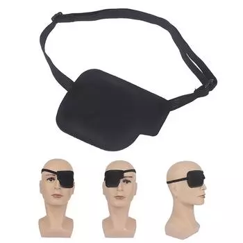 Повязка на глаз, унисекс, черная, одинарная, моющаяся, регулируемая, с повязкой на глаза